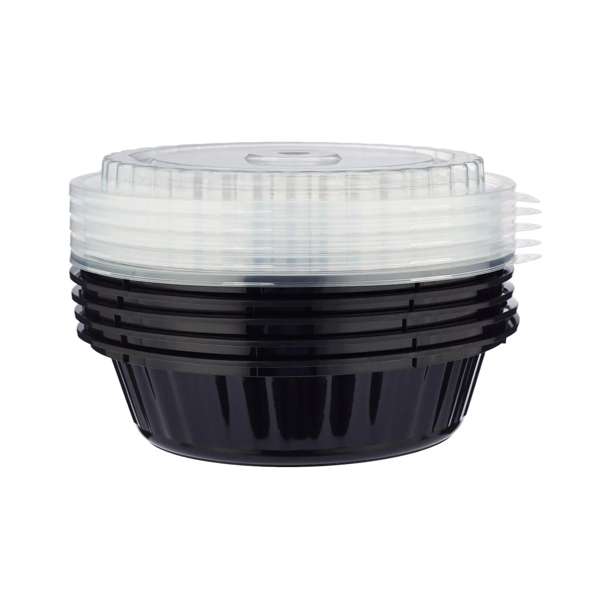 Black Base Round Container 24 Oz with Lids 150 Pieces - Image 3