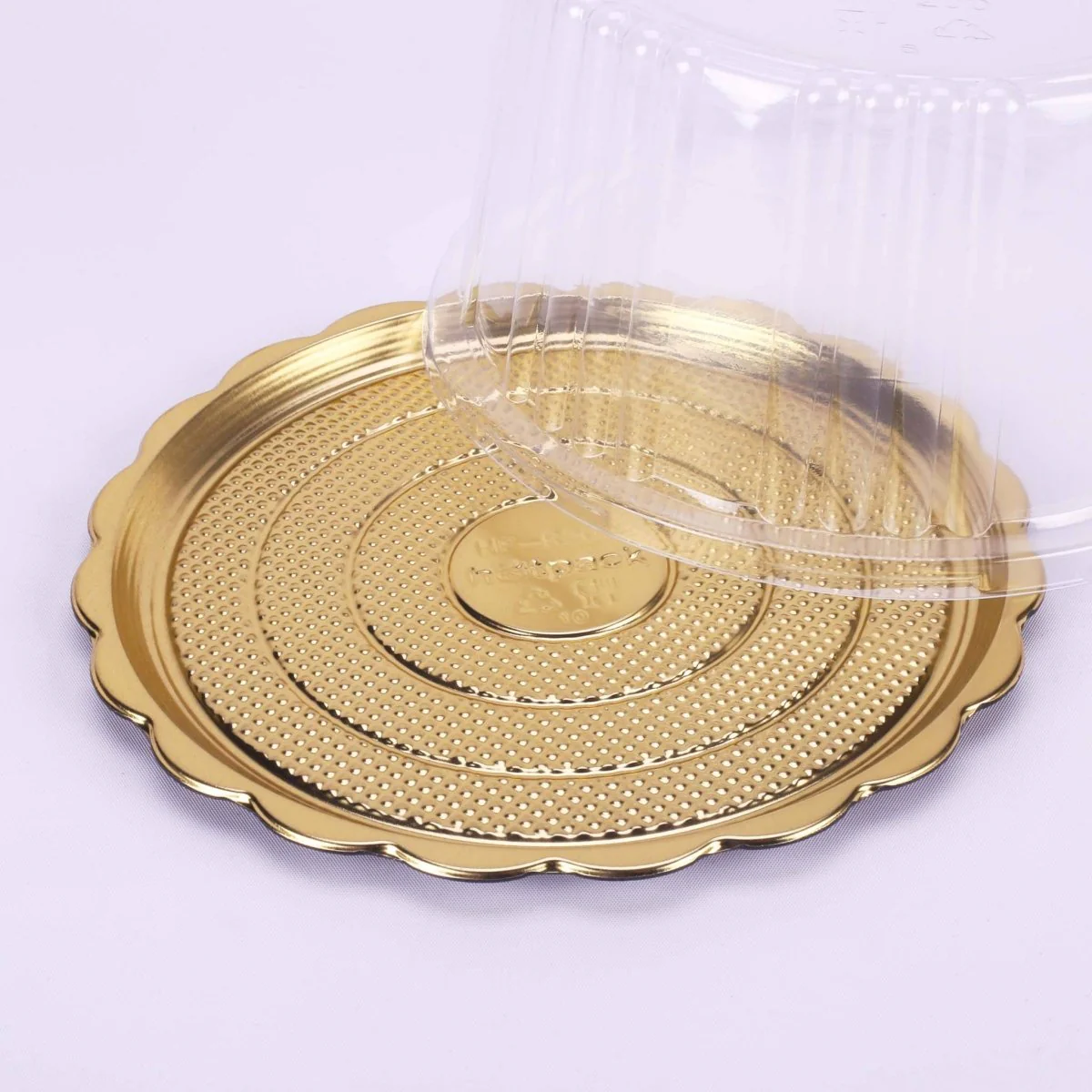 Gold Base Round Cake Container With Lid - Image 3