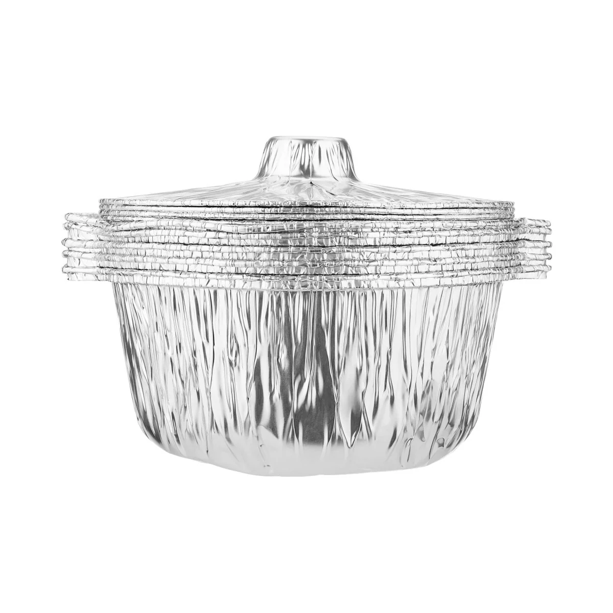 Round Aluminium Pot Container With Lid - Image 12