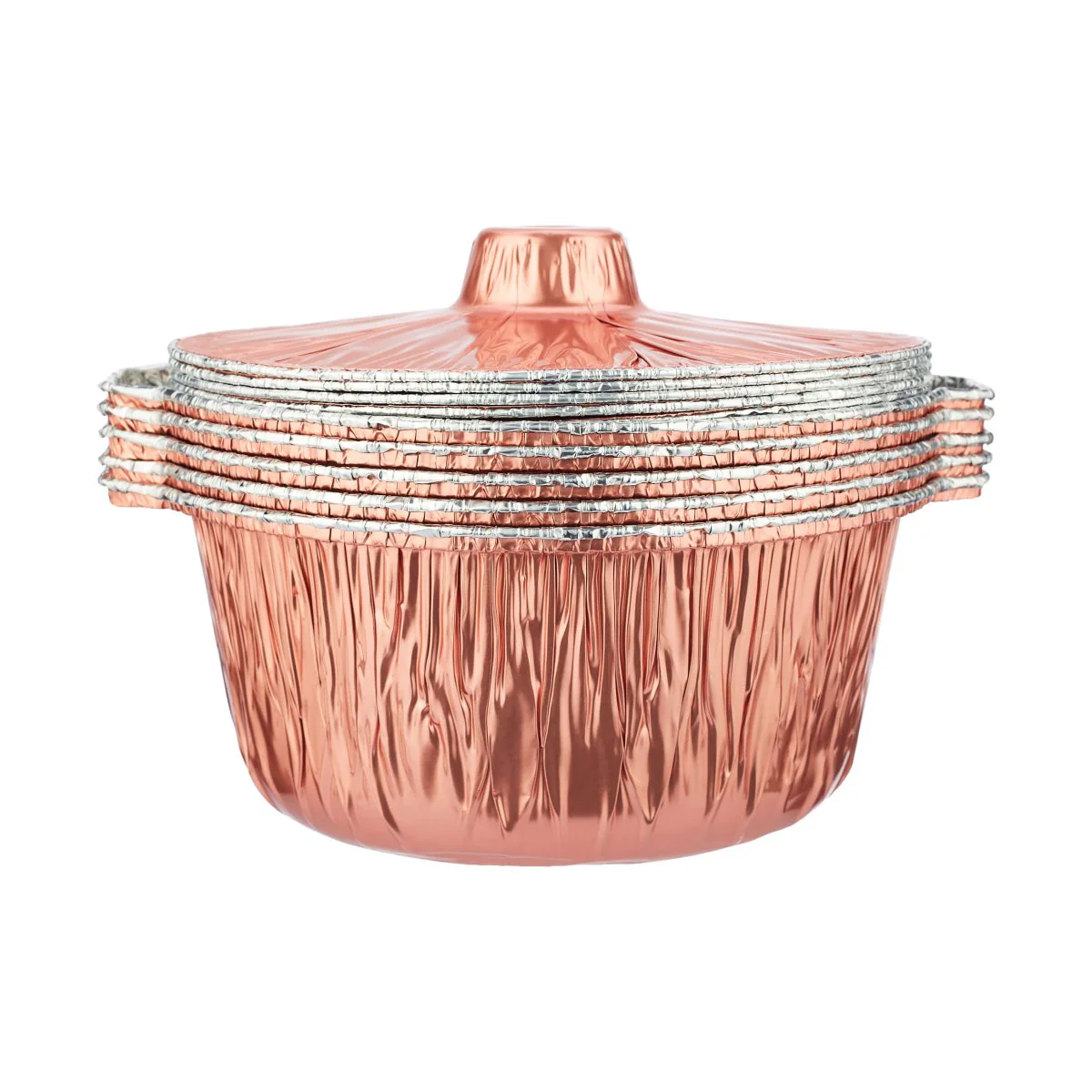 Round Aluminium Pot Container With Lid - Image 32