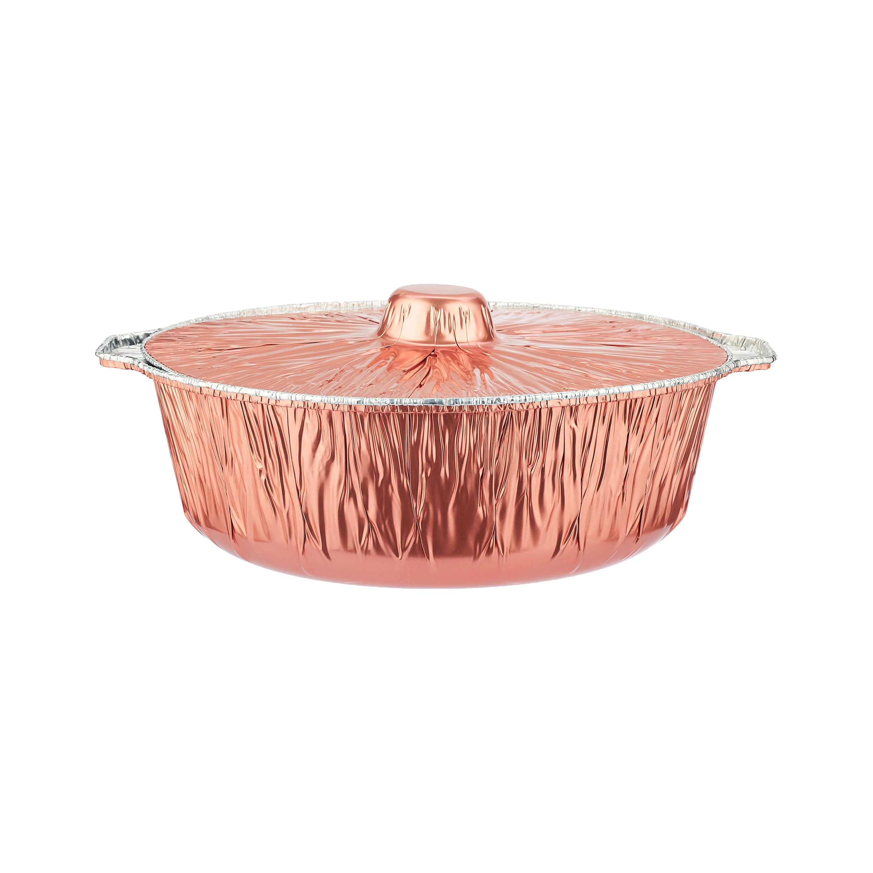 Round Aluminium Pot Container With Lid - Image 46
