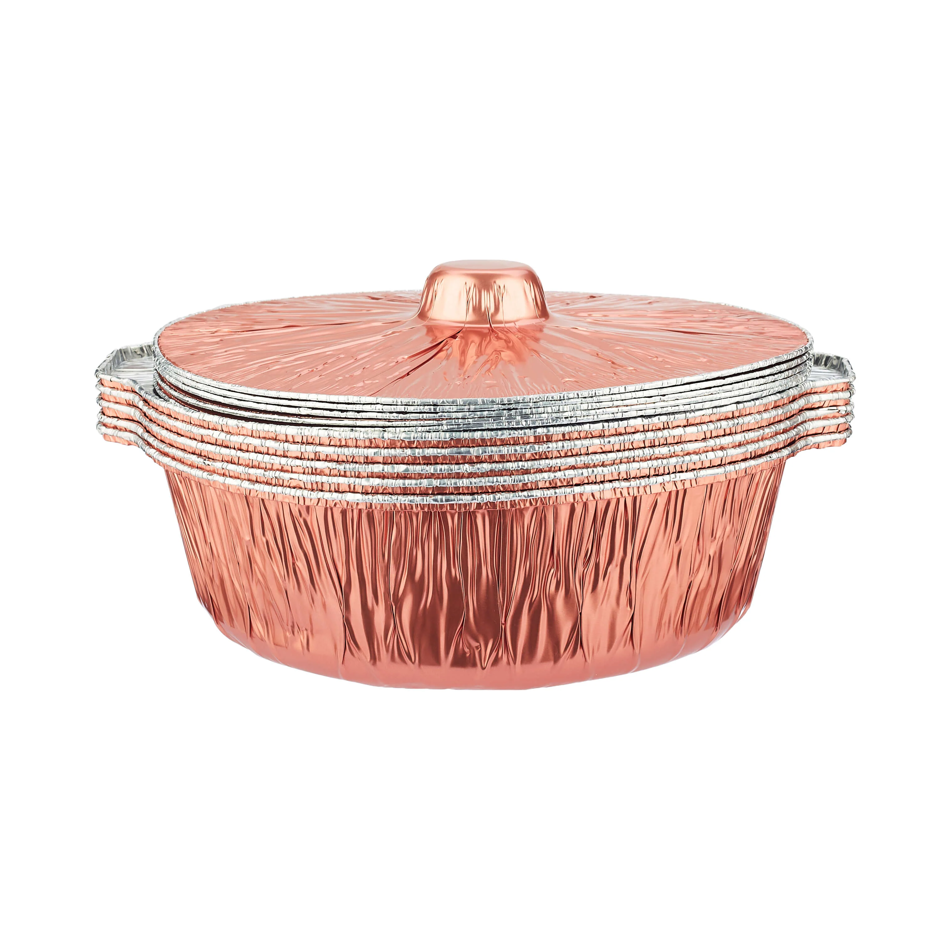 Round Aluminium Pot Container With Lid - Image 48